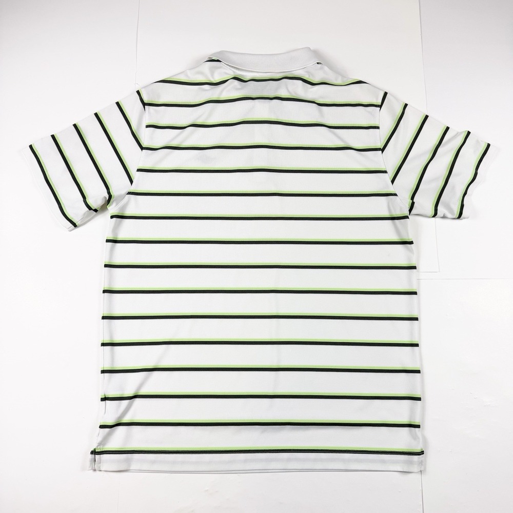 Nike Golf Mickey Mouse White Dri Fit Striped Polo Shirt Large - Picture 2 of 6
